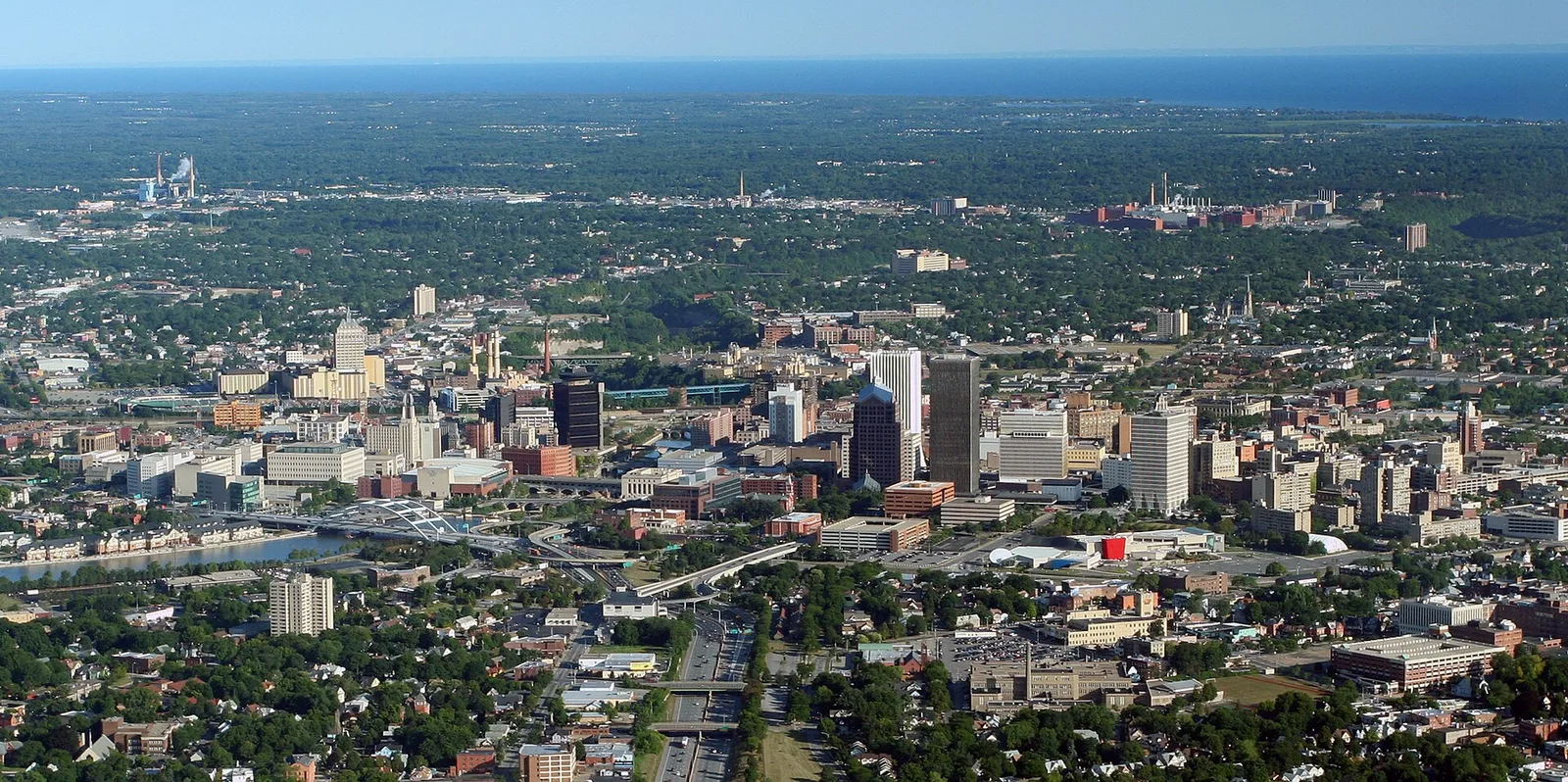 Vista de Rochester, New York: Rochester aerial aug 17 2007