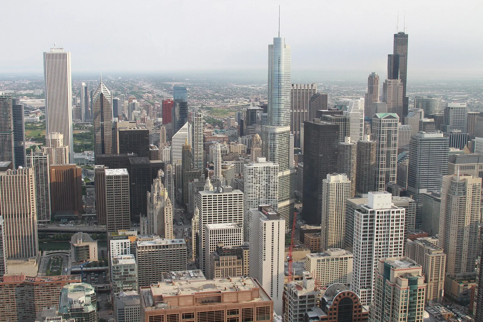 Chicago, Illinois 当地景观:Chicago aerial view