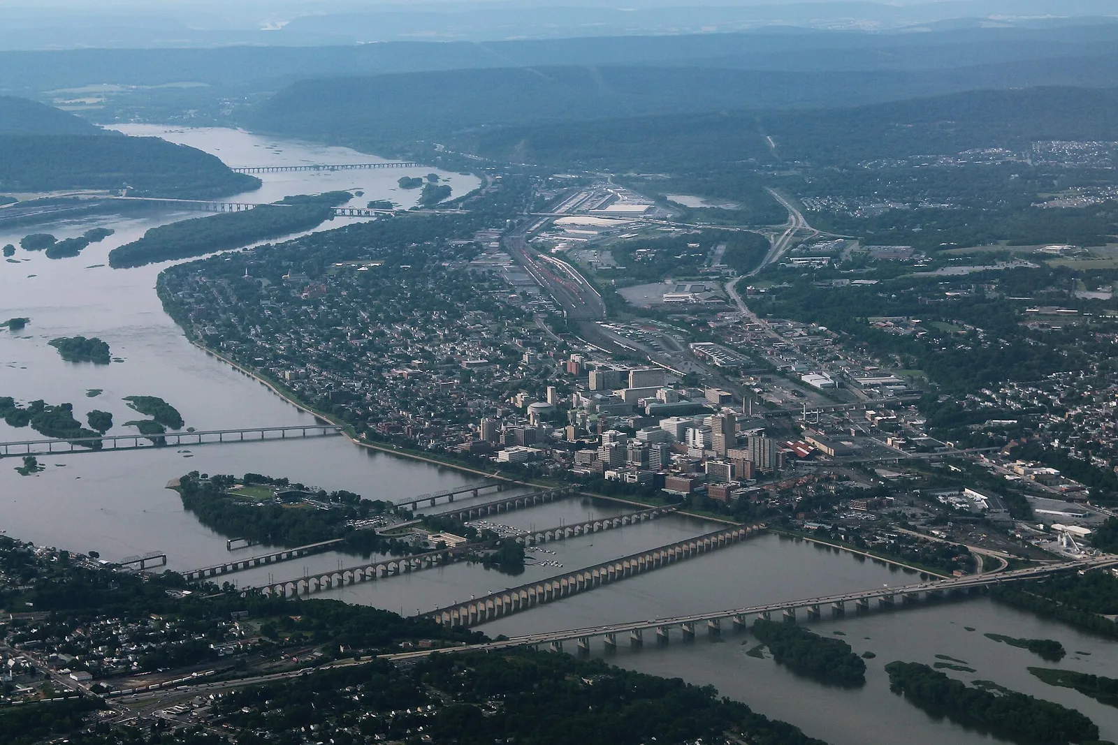 Harrisburg, Pennsylvania: Harrisburg and Susquehanna River Aerial - June 2016 (51145383312)