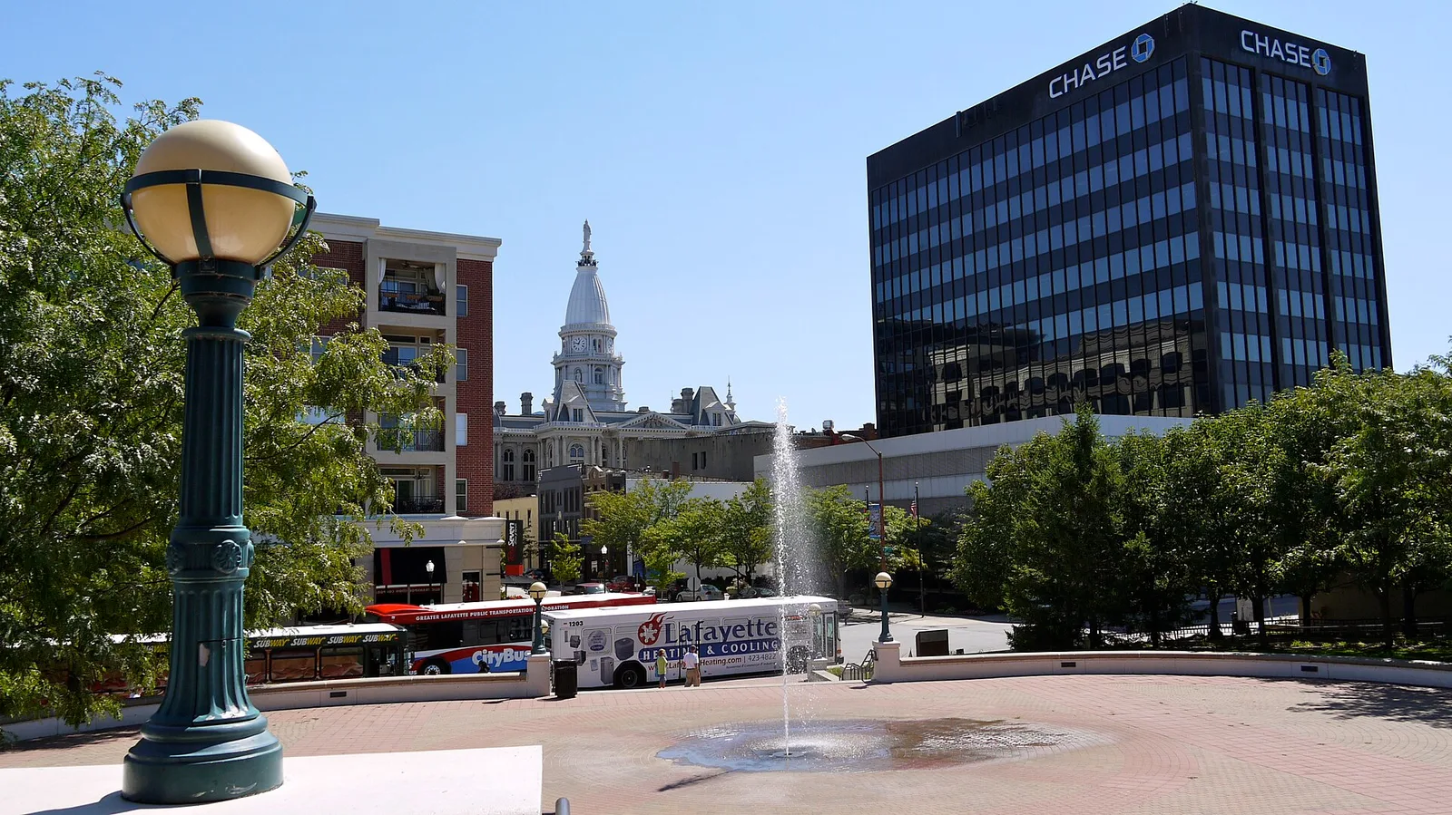 Vista de Lafayette, Indiana: Lafayette.downtown.Riehle.Plaza