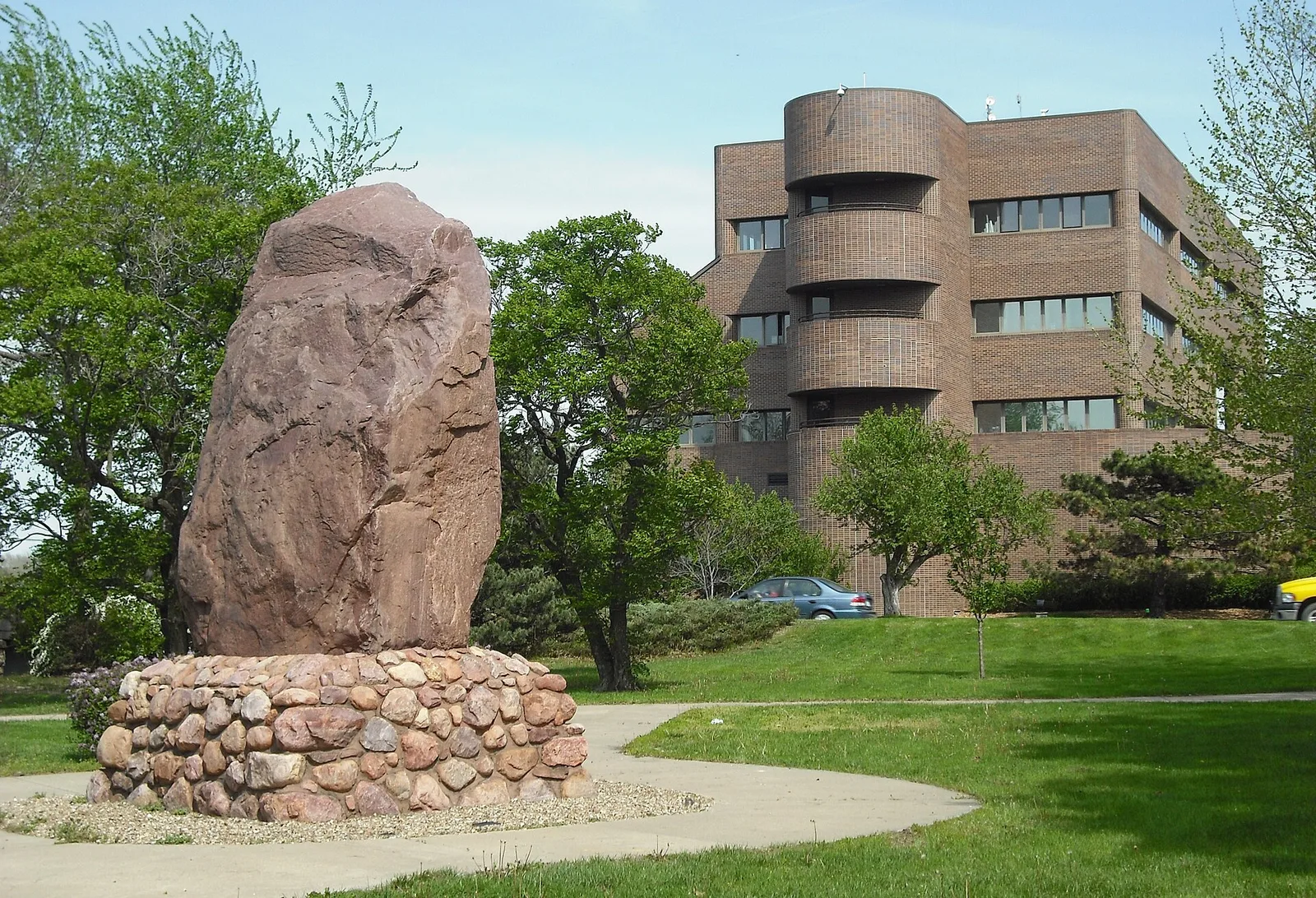 Lawrence, Kansas: Shunganunga Boulder with City Hall