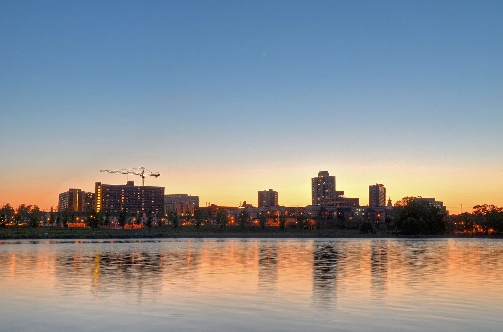 New Brunswick, New Jersey: New Brunswick NJ Skyline at Sunset