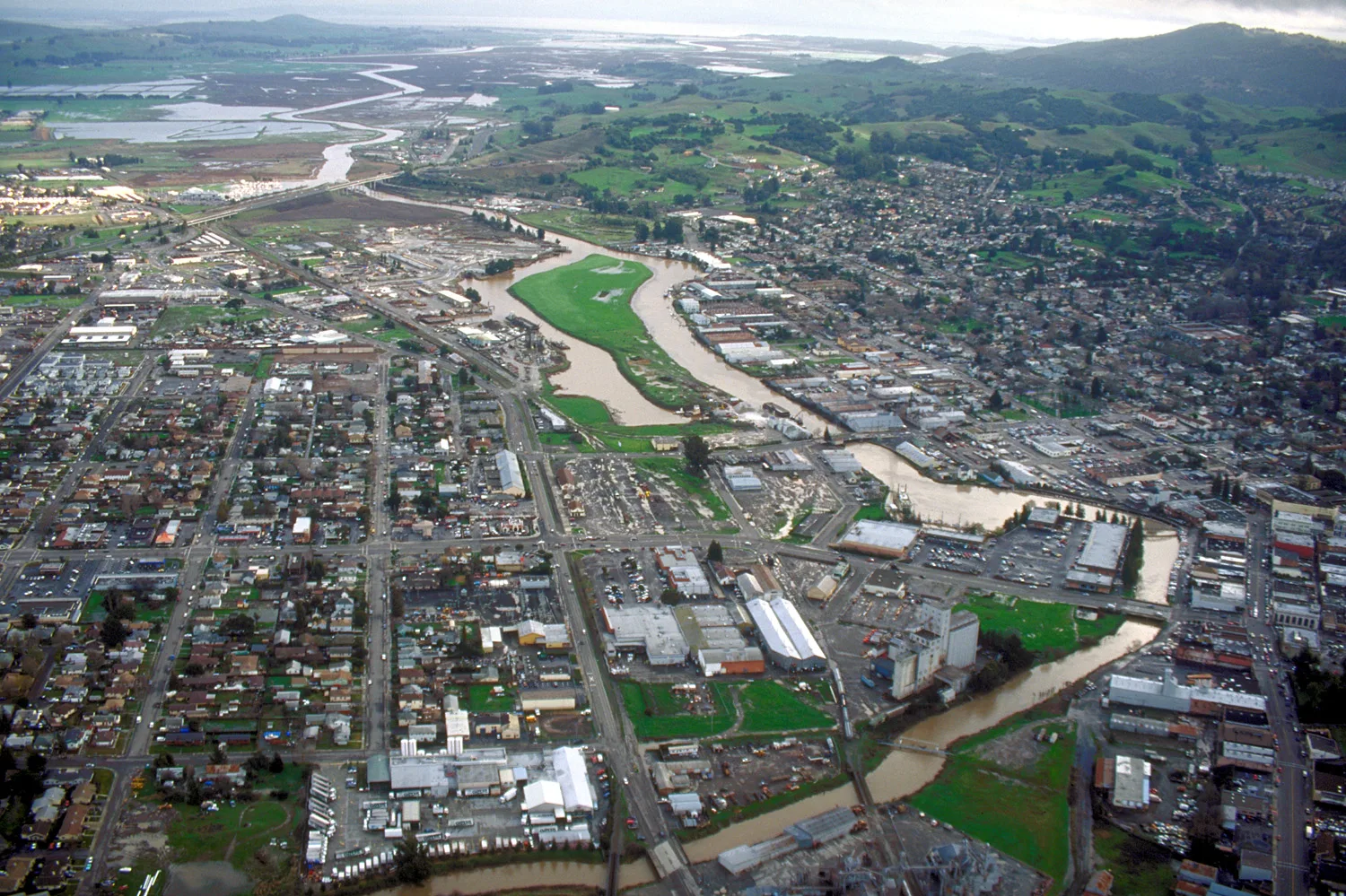 Petaluma, California: Petaluma California aerial view